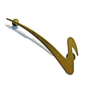 Signed Vintage Brooch Abstract Art to Wear Gold Swoosh Pin Mod Minimalist Modern